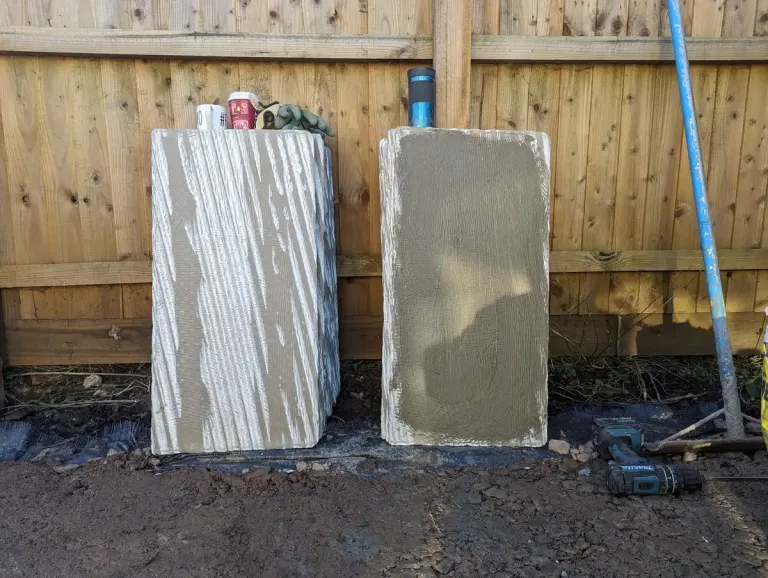 Adhesive on back of porcelain