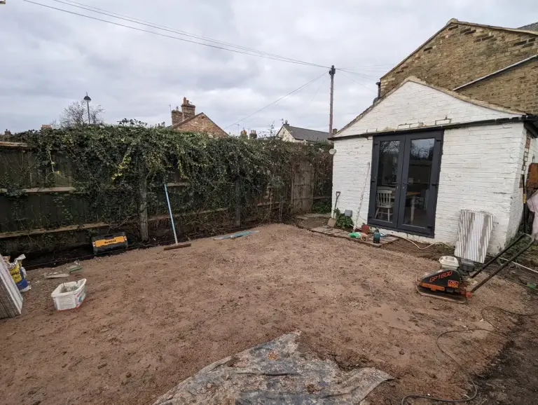 groundworker with laser level